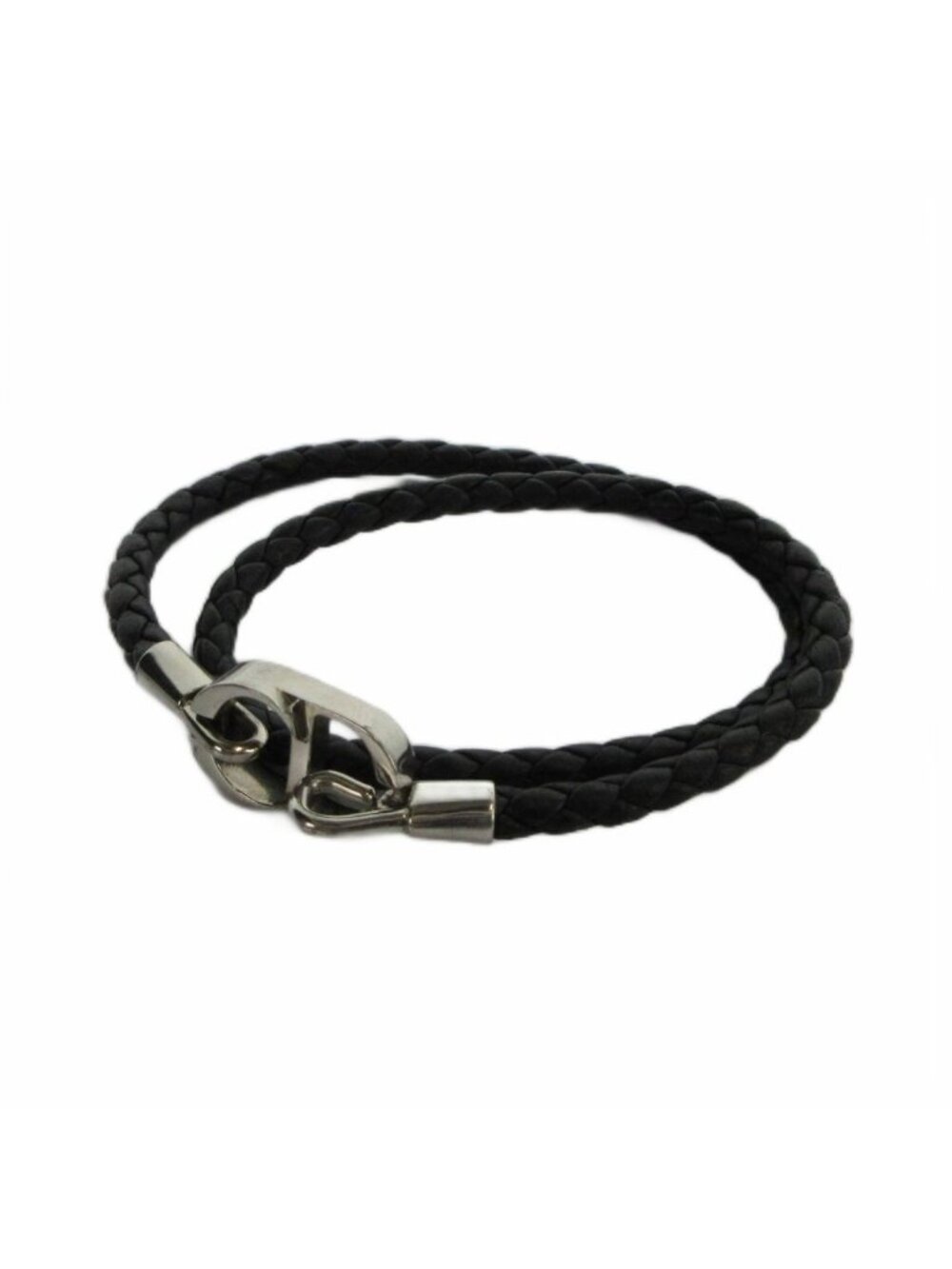 Dior CD Icon Braid Leather Double Bracelet Bangle Black - Picture 1 of 4